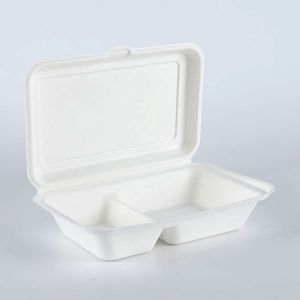 Compostable Lunch Box Bagasse Disposable Biodegradable Waterproof Grease