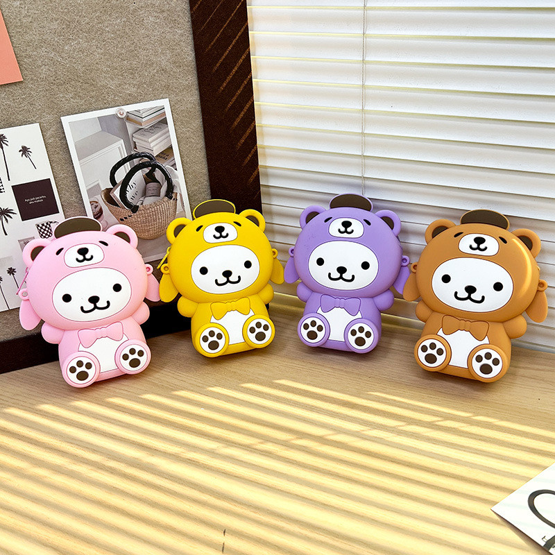 Kawaii Crossbody Bag Cute Shoulder Bag Cartoon Animal Silicone Bag Anime Purse Wallet Girls Kids Birthday Christmas Gift