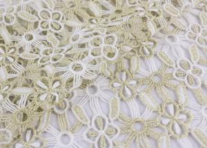 Quality Polyester Lace Fabric With Floral Lace Designs Metallic Fabric For Fashion Garment wholesale