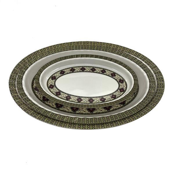 12" Melamine Plate Deep Oval Shape for Household and Restaurant