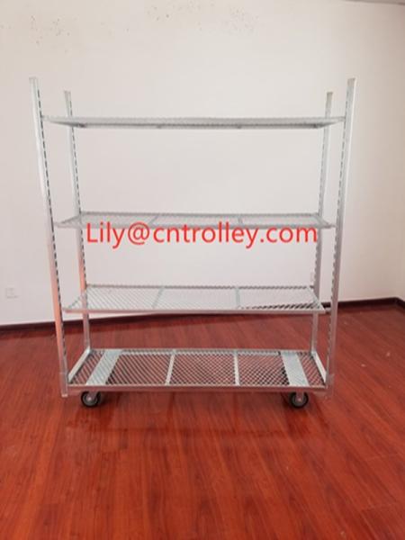 Metal Mesh Seedling Cart Danish Flower Cart With PP Wheel