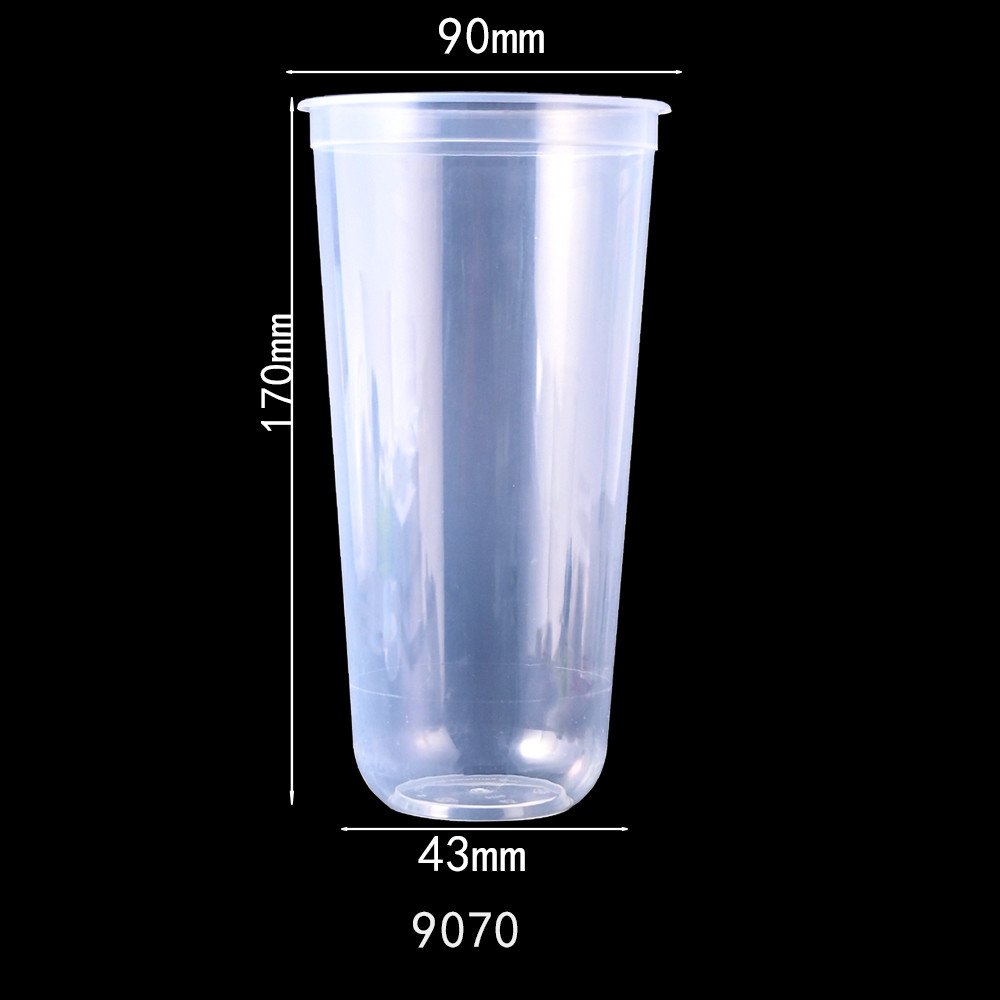 Custom Logo Printed U Shaped Plastic Cups 380ml 700ml With Carton Package