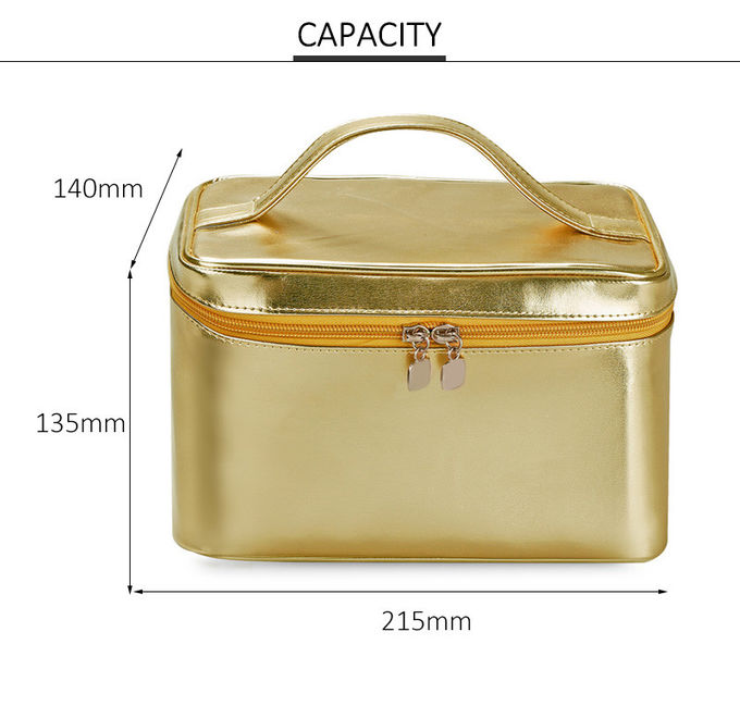 Daily Waterproof Blue Wash PU Cylinder Makeup Bags