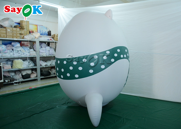 Customized Inflatable Holiday Decorations White Polar Bear Model With Printing