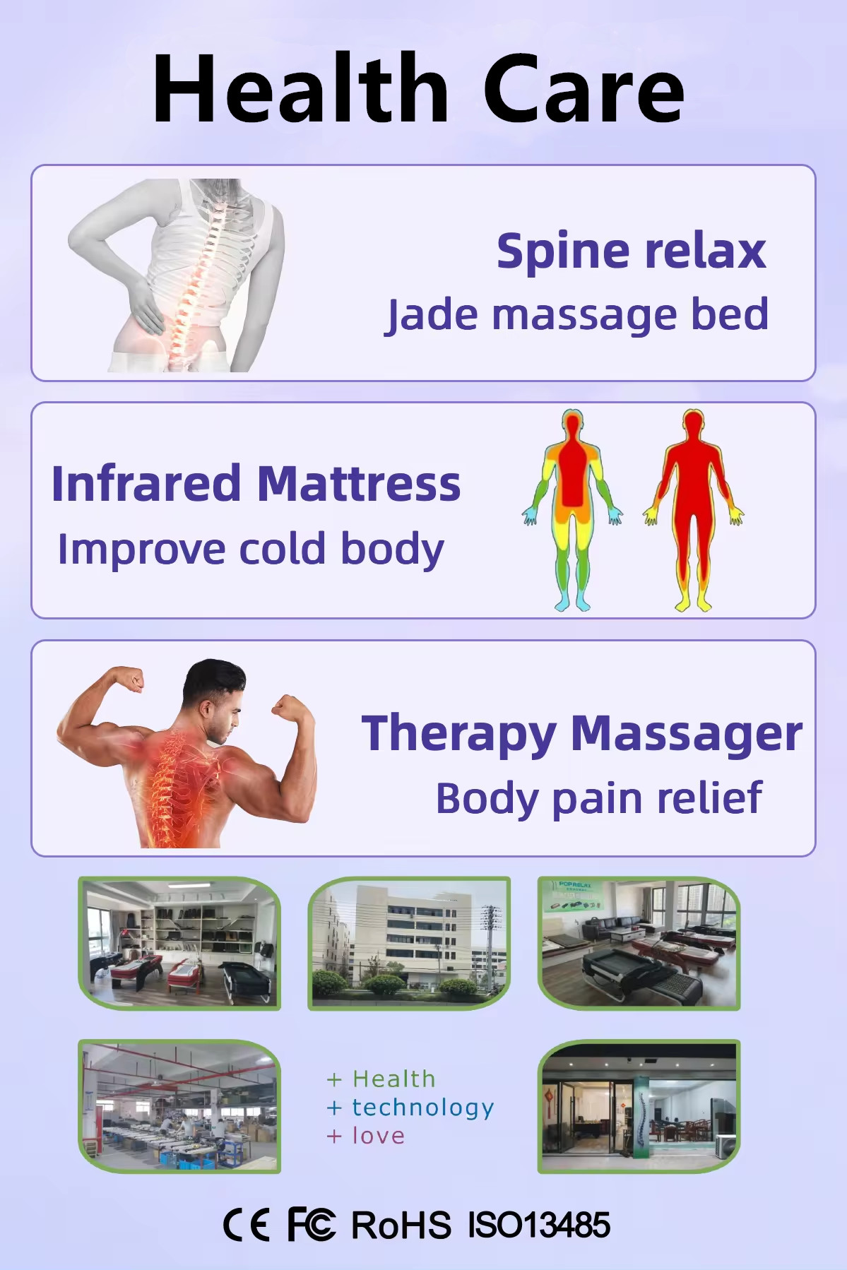 Nugar Best N4 Bed Electric Korea Japan Thai Cheap Price Modern Full Back Whole Body Thermal Jade Roller Massage Table Be