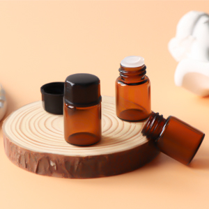 Glass Essential Oils Sample Bottles With Black Caps For Essential Oils, Perfumes & Lab Chemicals 30ml Measuring Cup