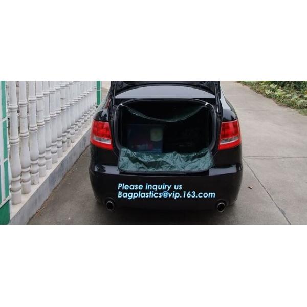 customized waterproof green pe car protector,environmental firendly, car boot liner, reusable, durable,economical,sample
