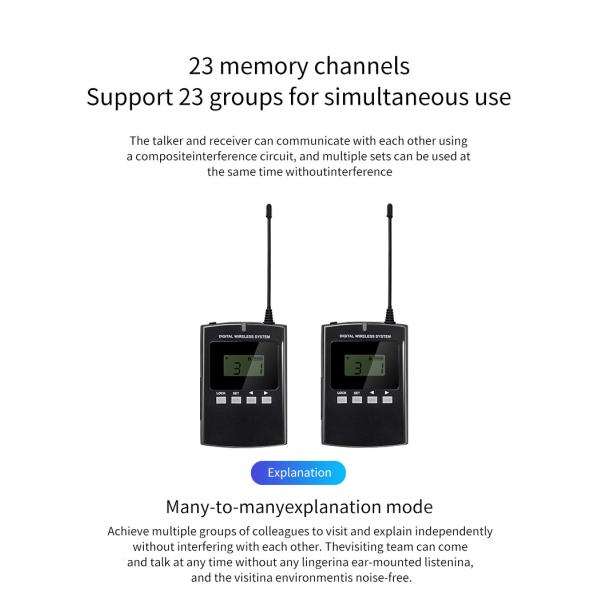 008B Two Way 823MHz Wireless Audio Tour Guide Systems 23 Channel 0