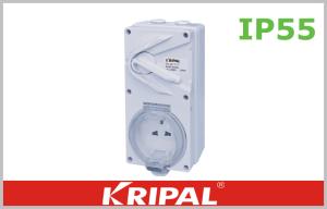 Quality White IP55 13A Weatherproof Switch Socket 3 Flat Electrical Outlet wholesale