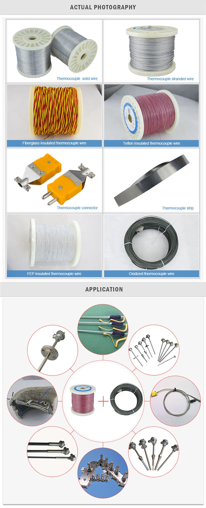 Tankii Thermocouple wire type k 0.71mm 0.51mm 0.2mm
