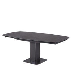 Extended Durable Glass Steel Dining Table Multifunctional With Glass Top