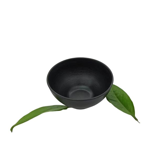 Restaurant Hotel Round Melamine Soup Bowl Dinnerware Matte Black 6.5''
