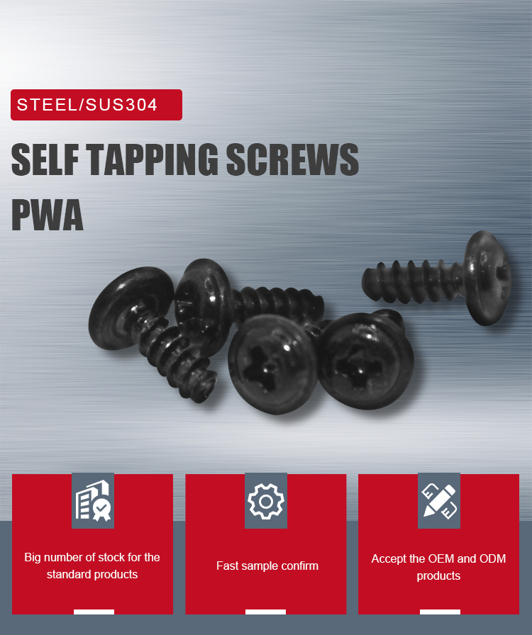 Steel Self-Tapping Screw with Custom Phillips Truss Head and ISO9001 2015 Certificate