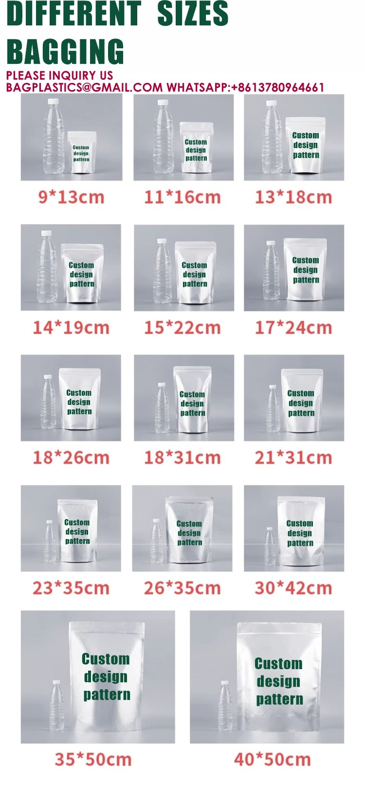 Packaging Zip Resealable Stand Up Pouch Food Packing Candy Biscuit Nut Aluminum Foil Bag
