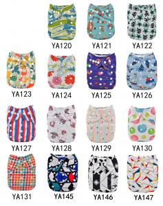 China Alva Baby Printed Cloth Diapers with 1pc 3-layers Microfiber Inserts on sale
