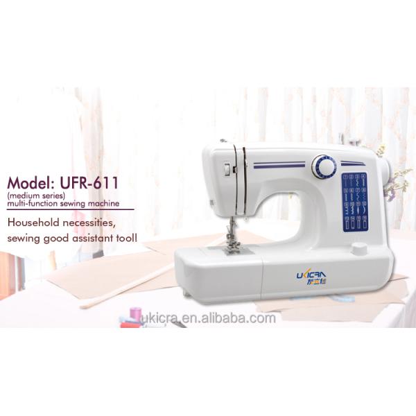 Manual Feed Mechanism Mini Household Sewing Machine UFR-611 with Flat-Bed Configuration