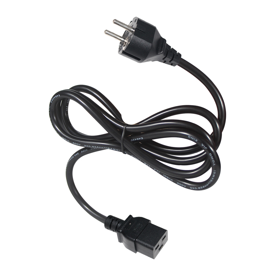 EU Power Cord C19 PDU IEC Socket Strip with Stripped Wires and 240V 30A CEE Standard Plug