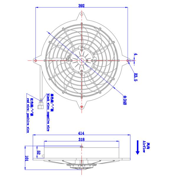 Bus latest well selling universal air conditioner condenser fan, auto electric fan