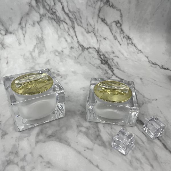 Square type round edge design Acrylic cream jar High - grade Mirror cover 30g, 50g XY2201