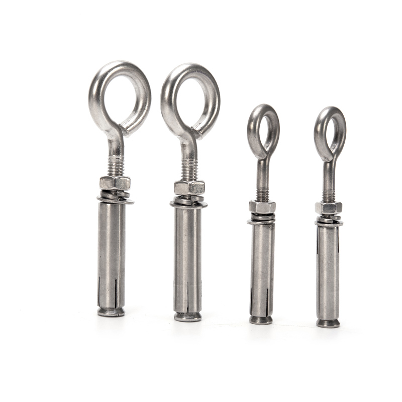 JIS Standard 304 Stainless Long Concrete Sleeve Anchor Hook Eye Bolt with Nut Washer 1.6m2 m2.5m3 m4 m5 m6 m8 m10 m12 m14 m16 m20