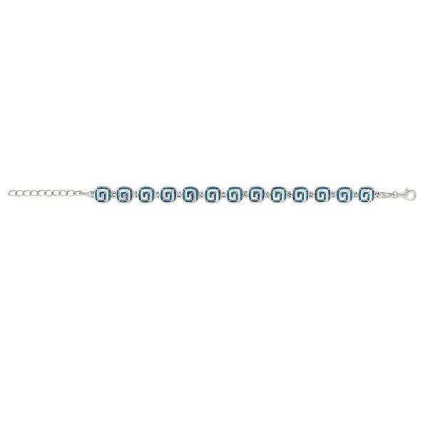 925 With Sterling Silver Quanlity Opal Greek Emerald Birthstone Infinity Key Opal Bracelet
