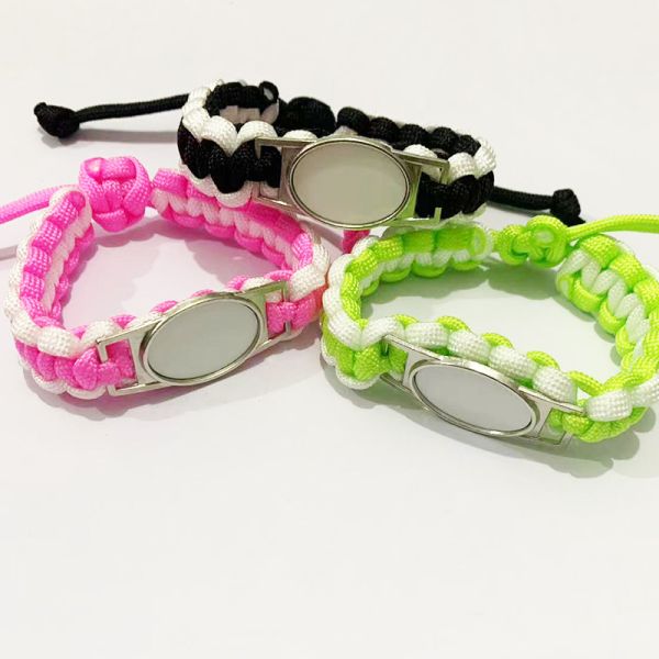 Sublimation KPOP Group Woven Bracelet Diy Custom Anime-Themed Crystal Inlaid Colorful Adjustable Wristband