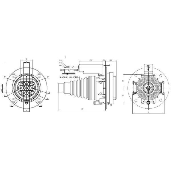 AC Charging Inlet Socket 16A 32A Electric Vehicle Charging Socket With 1M Cord EV Type 2 IEC62196-2 Connector Car Access 3