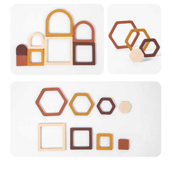 Kids Montessori Wooden Geometric Shape Color Cognition Matching Puzzles Games Early Educational Learning Toy for Children