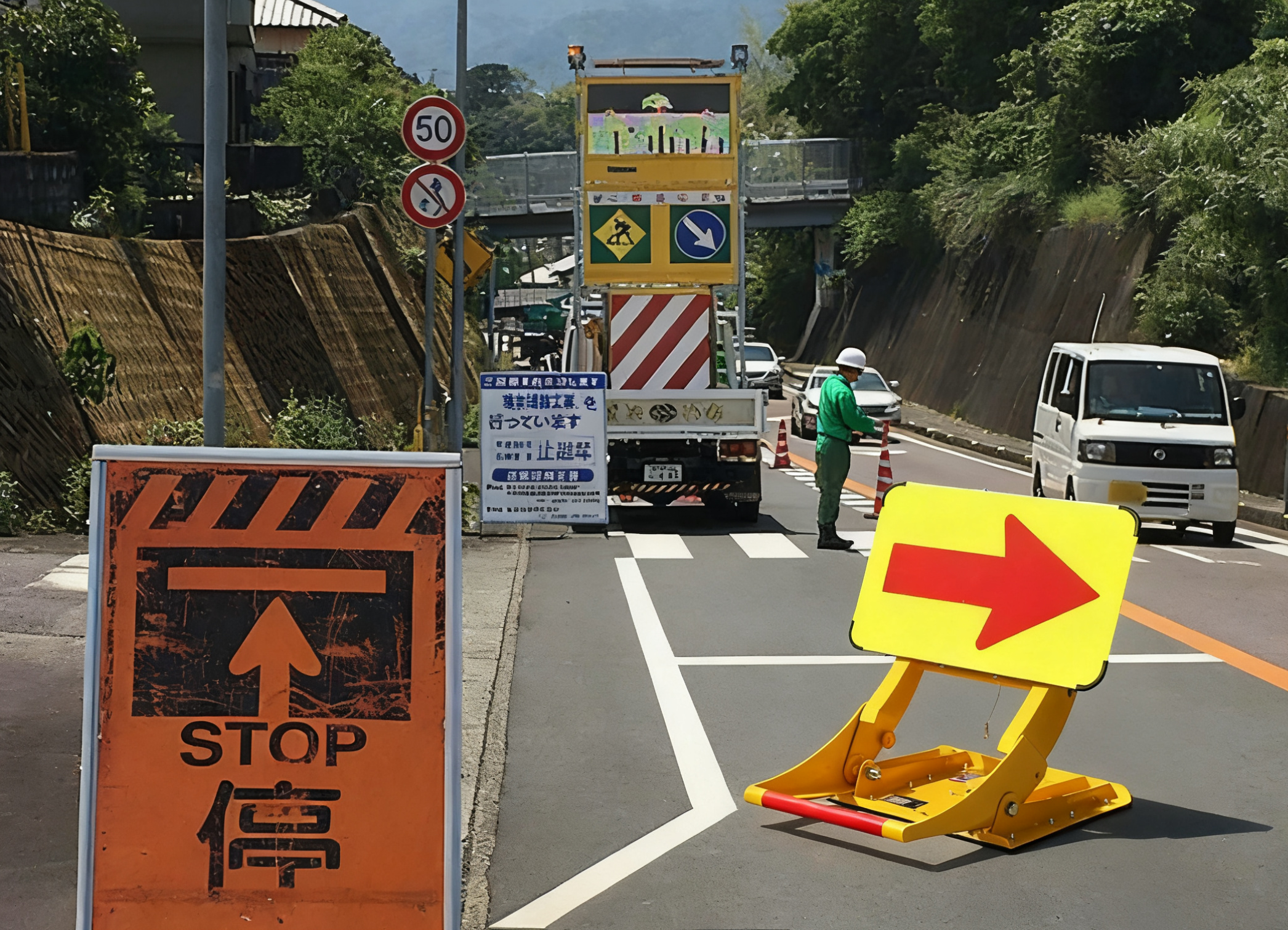 13.4kg Lightweight Foldable Vehicle Security Barrier with Electrostatic Powder Coating for Portable Traffic Control