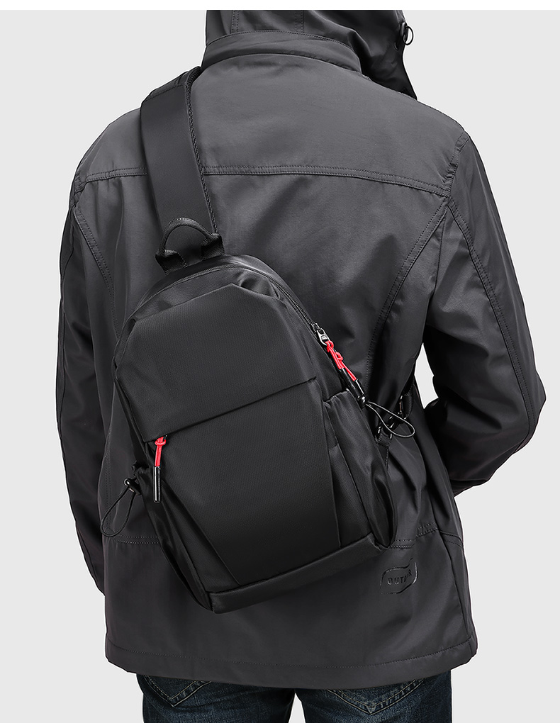 Latest MingLu Mens Sling Chest Bag Mens Travel Sling Bag Customized