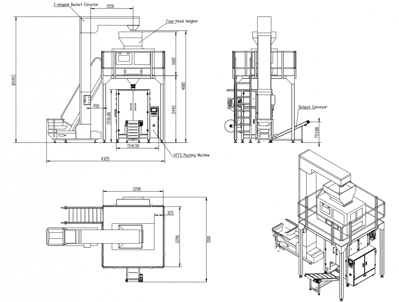OEM Vertical Form Fill Seal Packaging Equipment Rice Bagging Filling Machine 5KG