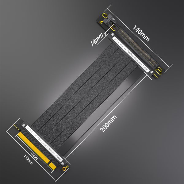 16X Interface PCIe Riser Cable with 28CM Length Flexible Cable for GPU Extension