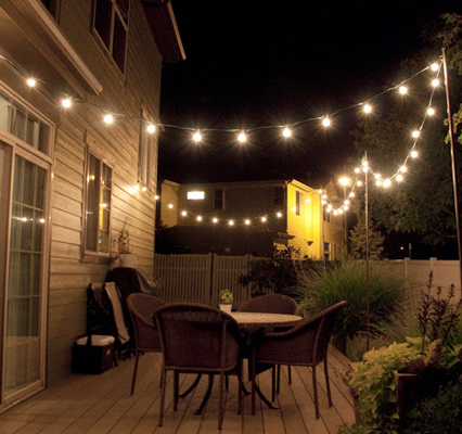 3M Connectable Outdoor String Lights G40 Globe Patio Lights Edison Glass Bulbs WaterproofE12 Socket Base Hanging Light Garland
