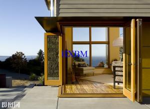 China Wood Grain Aluminium Folding Door , Bifold French Doors For Residential Projects on sale