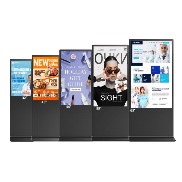 Full HD Floor Standing Digital Signage Display 32 / 43 / 50 / 55 / 65 Inch