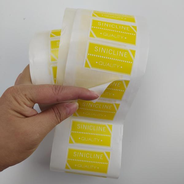 42mm Recycled Plastic Bottle Plastic Sticker Label Glossy White Rectangular