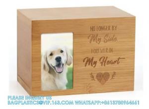China Pet Memorial Urns Cremation Urns Box Photos Frame Dog Cat Wooden Coffin Casket Wooden Urn - Pet Urns on sale