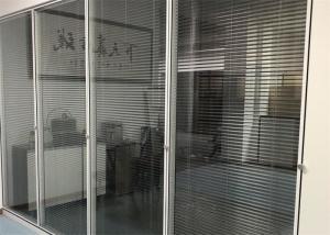 China OEM ODM Aluminium Glass Office Partition With Blinds Glass Office Door on sale