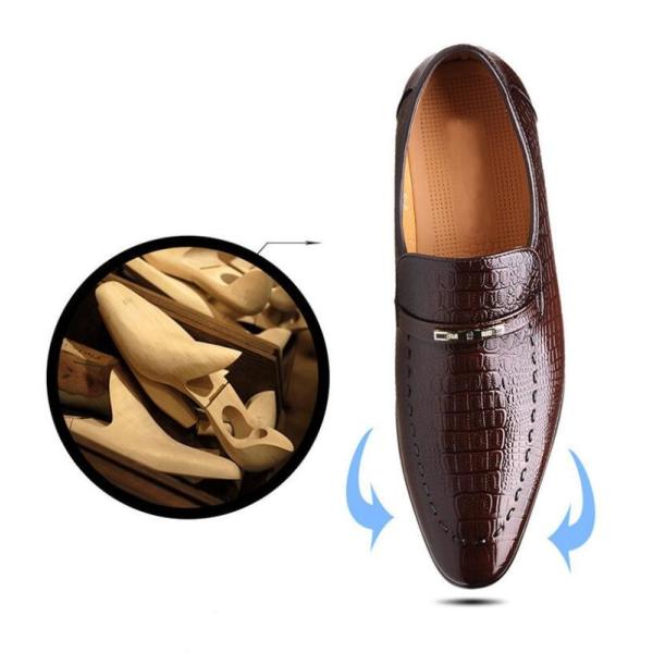 High Quality Men Business Leather Shoes Imitating Crocodile Pattern Leather Shoes