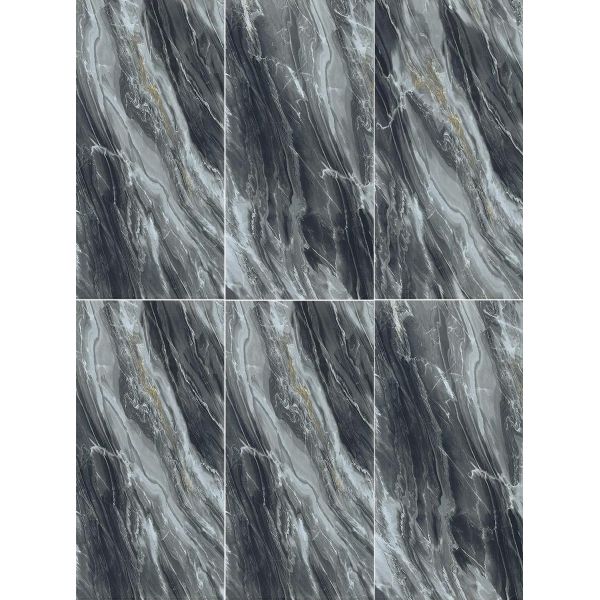 Modern 60X120 Ceramic Flooring Dark Marble Pattern Faux Porcelain Floor Tiles Black Firebrick Design