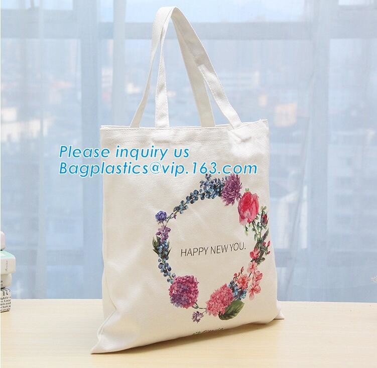 Reusable 100% Cotton Canvas Bag Canvas Tote Bags Convenient Environmentally Grocery Shopping Bags,zipper canvas bag cott