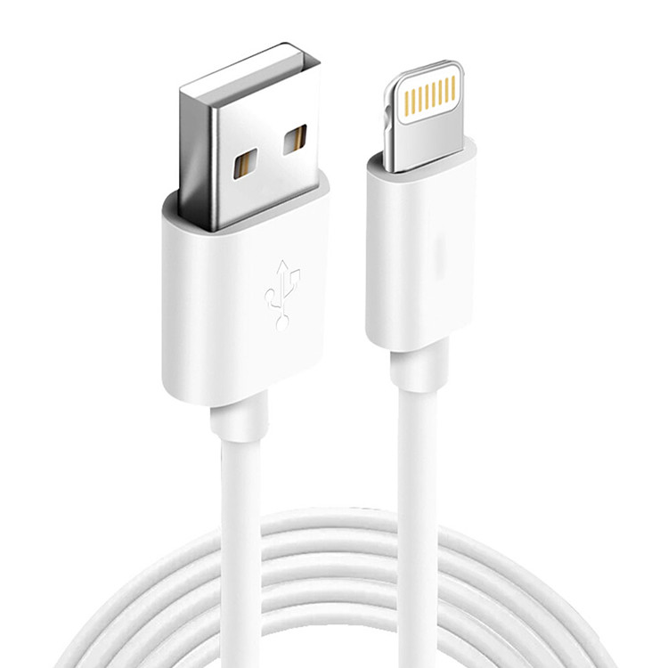 TPE PVC 3ft 6ft IPhone Charger Cable MFi 2.4A For Apple IPhone