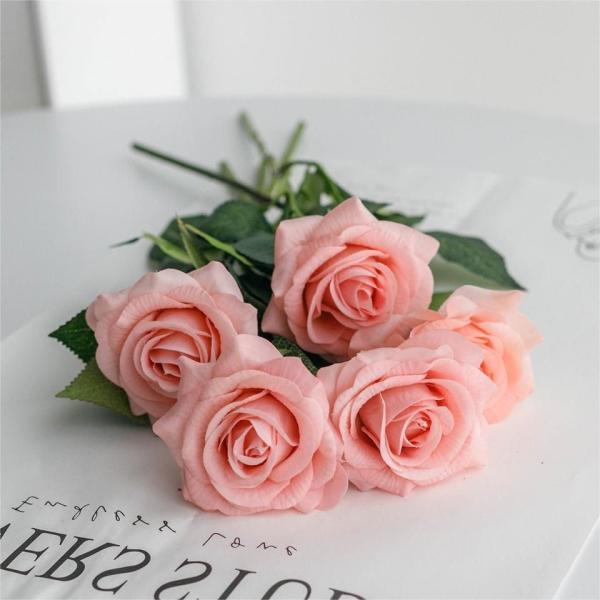 Odorless Moisturizing Rose Artificial Silk Flowers Real Touch