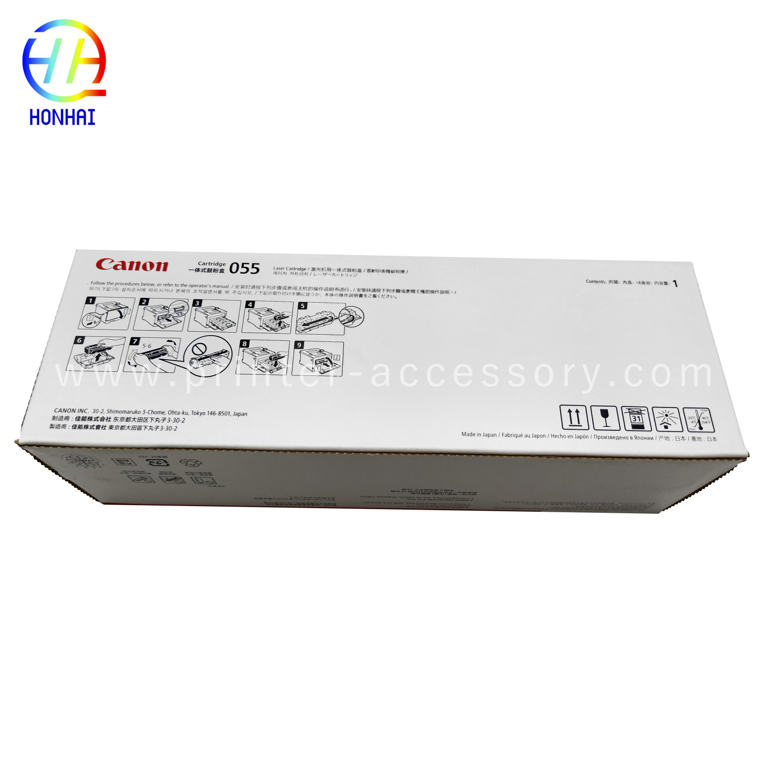 Original New Toner Cartridge For Canon Color Image CLASS MF741Cdw MF743Cdw MF745Cdw, MF746Cdw LBP664Cdw 055 Black (3016C001) Laser Printers Toner