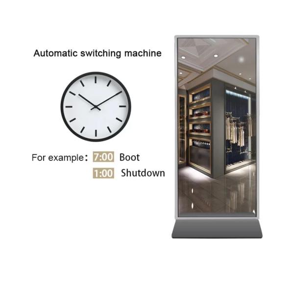 Shockproof Android Digital Signage , High Transparent Tempered Glass Magic Mirror Kiosk