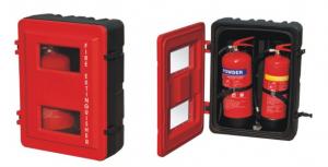 China Weatherproof Outdoor Fire Extinguisher Case Red Painting For 2kg CO2 on sale