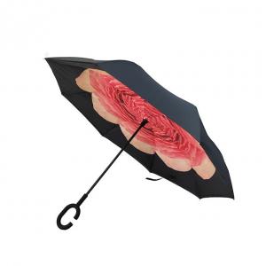 China Folding Upside Down Reverse Inverted Umbrella For Car Reverse Free Handle on sale