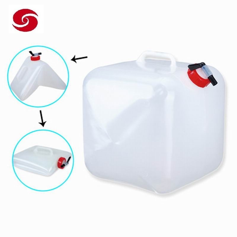 5L/10L/20 L LDPE/PE Transparent Food Level Camping Folding Plastic Military Disaster Relief Water Jerry Can for Outdoor