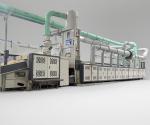 Hard textile fabric waste recycling machine line