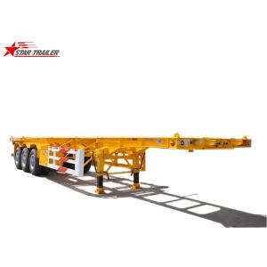 Quality 40ft Skeletal Container Trailer Straight Beam Tri Axle Mechanical Suspension wholesale